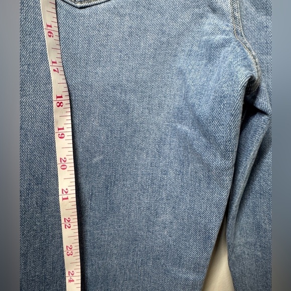Frank & Eileen Monaghan Button Fly High Rise Raw Hem Straight Leg Mom Jeans 28 - Picture 12 of 16